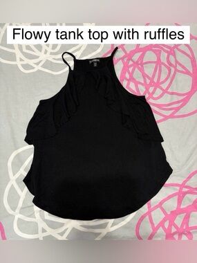 Express Black Flowy Tank Top